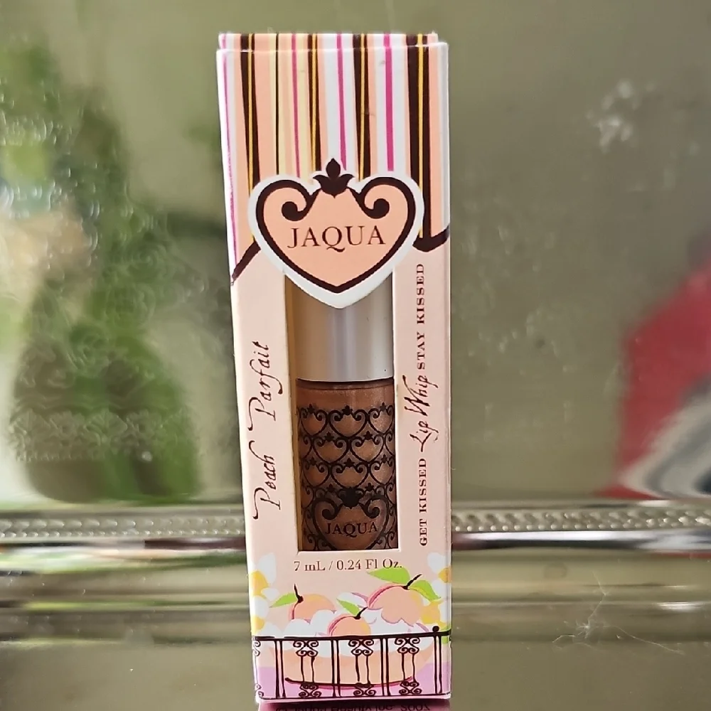 NIB Jaqua Beauty Peach Parfait Lip Whip Lip Gloss Peach Scented With Shimmer